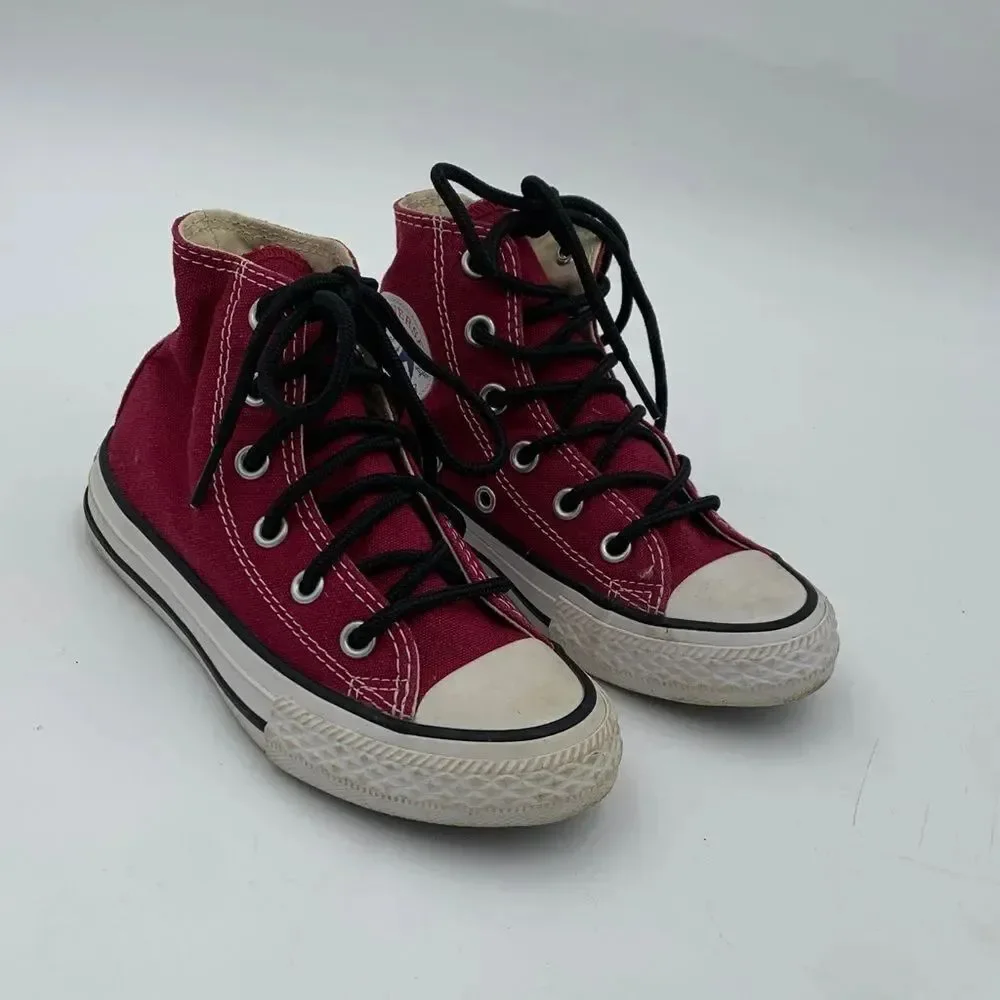 Converse All Star Red High-Top Sneakers with Black Laces kids size 11